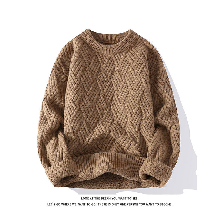 Damen nan grobgestrickter Oversize-Pullover mit Zopfmuster und elastischem Rippbund Drune