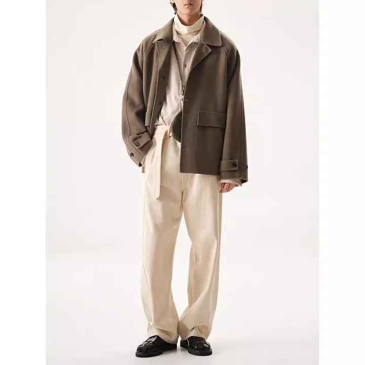 Herren Kurzjacke aus Wollmix im Oversized-Schnitt mit Umschlagkragen Drune