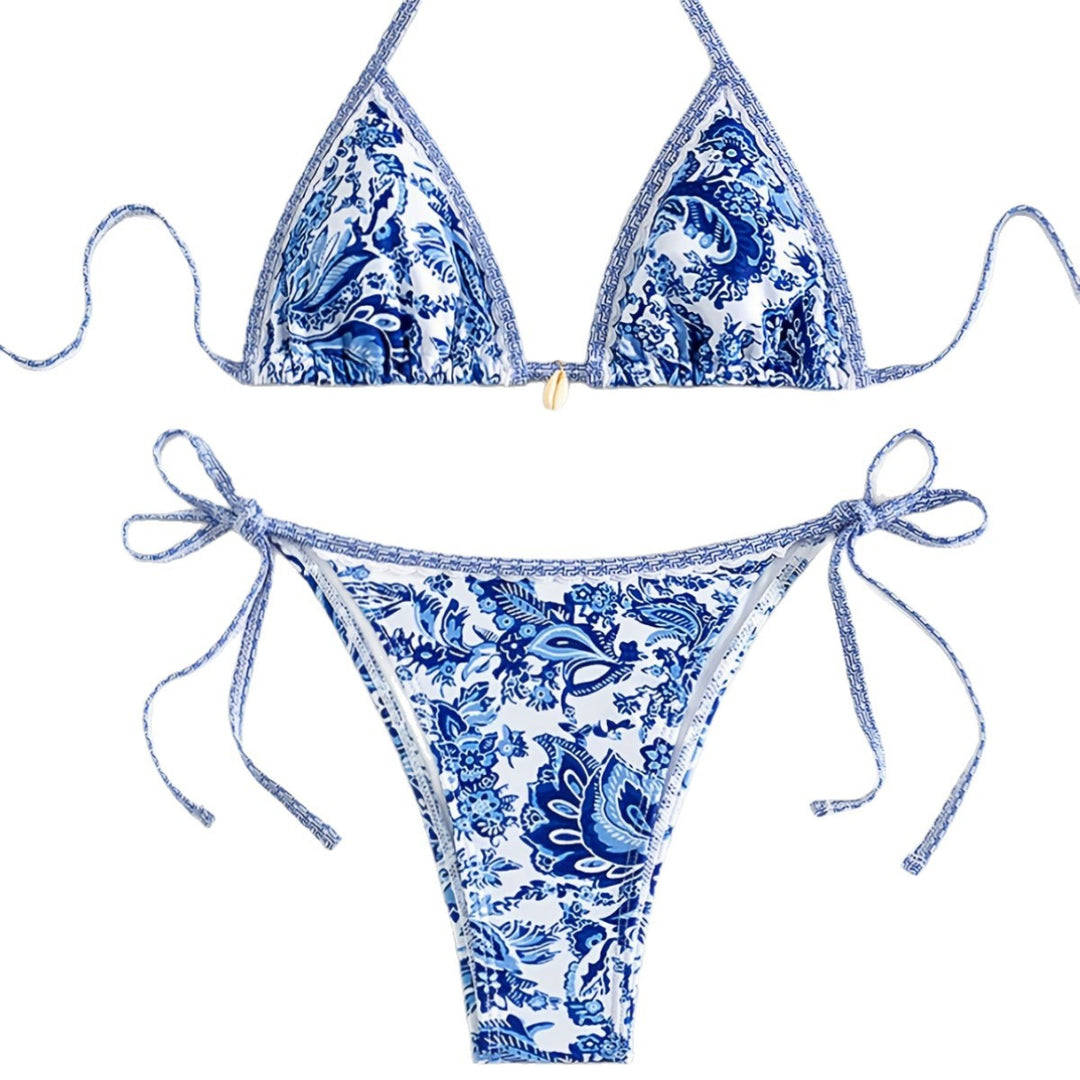 Damen Triangel-Bikini mit floralen Mustern Drune