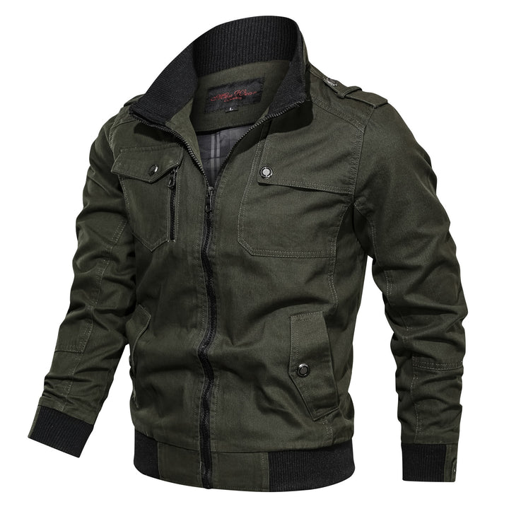 Herren Utility-Fieldblouson aus Canvas mit Rippkragen und Pattentaschen Drune
