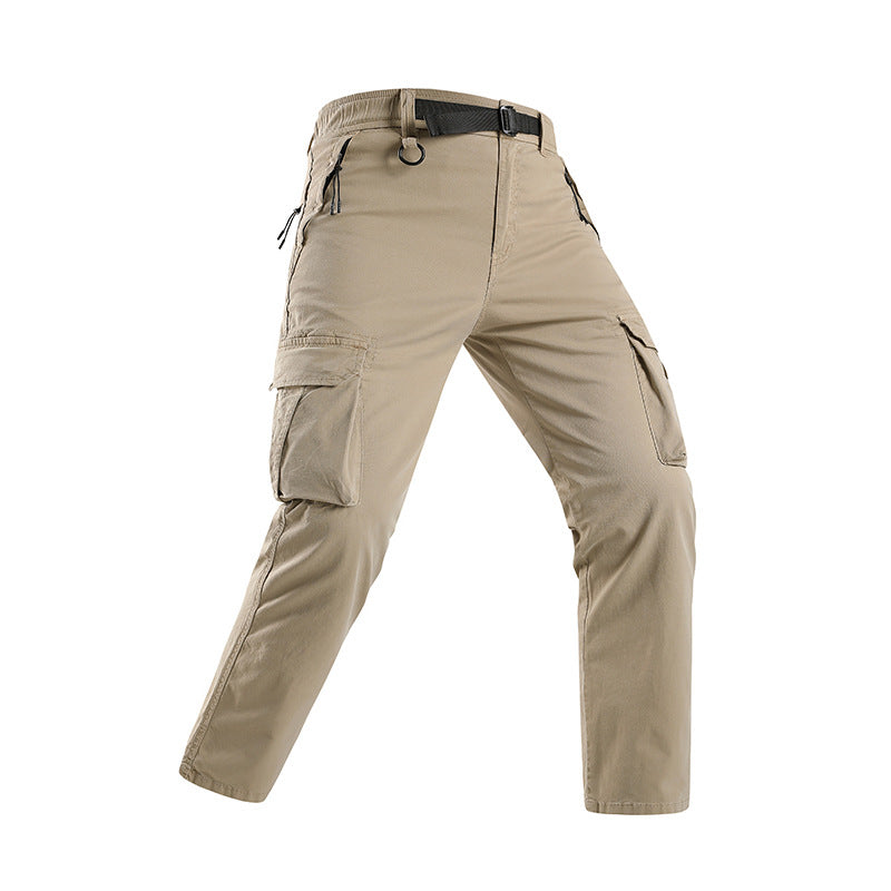 Herren Leichte Stretch-Canvas-Cargohose mit integriertem Webgürtel und Reißverschluss-Taschen Drune
