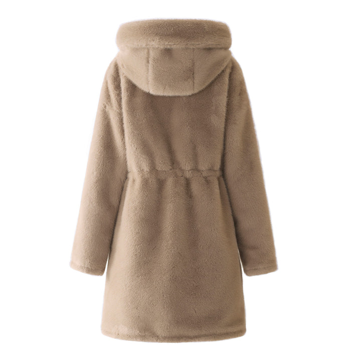 Damen Eleganter und warmer Parka mit abnehmbarem Kunstfellkragen und praktischen Schnürdetails Drune