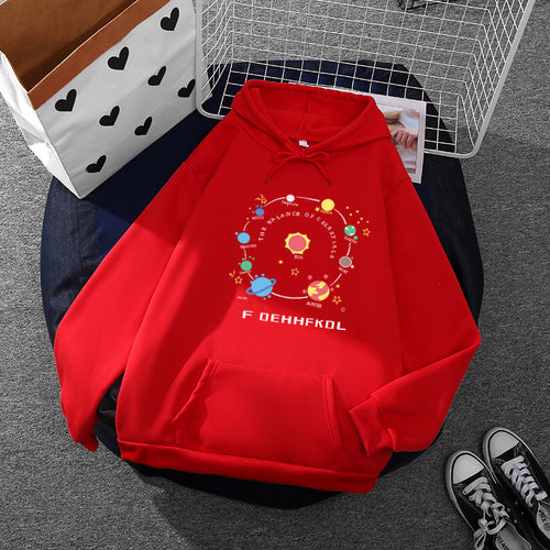 Damen nan Kapuzenpullover im Astronomie‑Print mit Kängurutasche und verstellbarem Kordelzug Drune