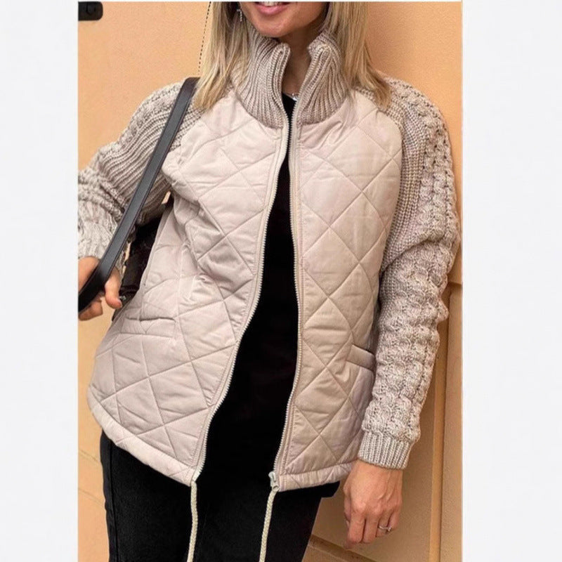 Damen Steppjacke mit Wolldetails Drune