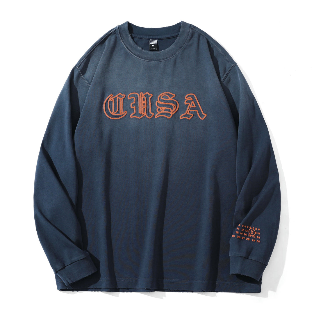 Unisex Oversize-Sweatshirt mit Vintage-Altschrift-Stickerei Drune