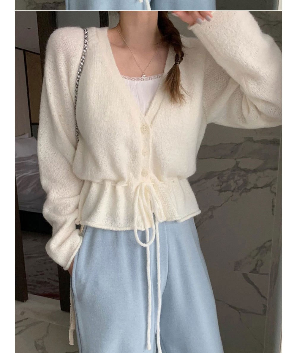 Damen Strickjacke mit tailliertem Design und bindbarem Gürtel Drune
