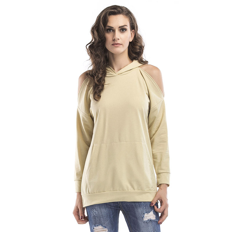 Damen Sweatshirt mit Off-Shoulder Design und bequemer Passform Drune