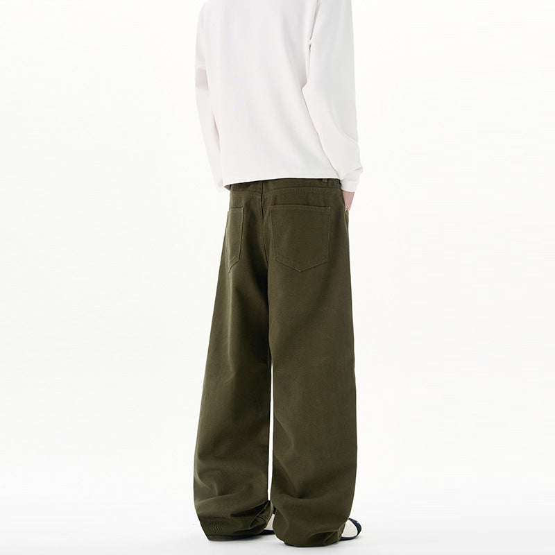 Herren Weit geschnittene Baumwoll-Denim-Jeans mit geradem Bein und cleanem Minimaldesign Drune