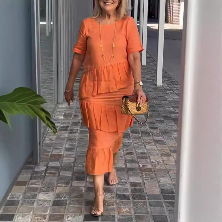 Damen sommerliches Freizeitkleid mit schwingendem Saum Drune