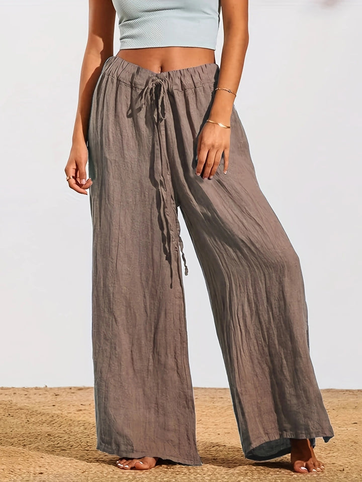 Damen weite Sommerhose mit elastischem Bund und praktischem Kordelzug Drune