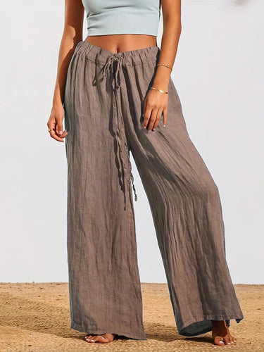 Damen weite Sommerhose mit elastischem Bund und praktischem Kordelzug Drune