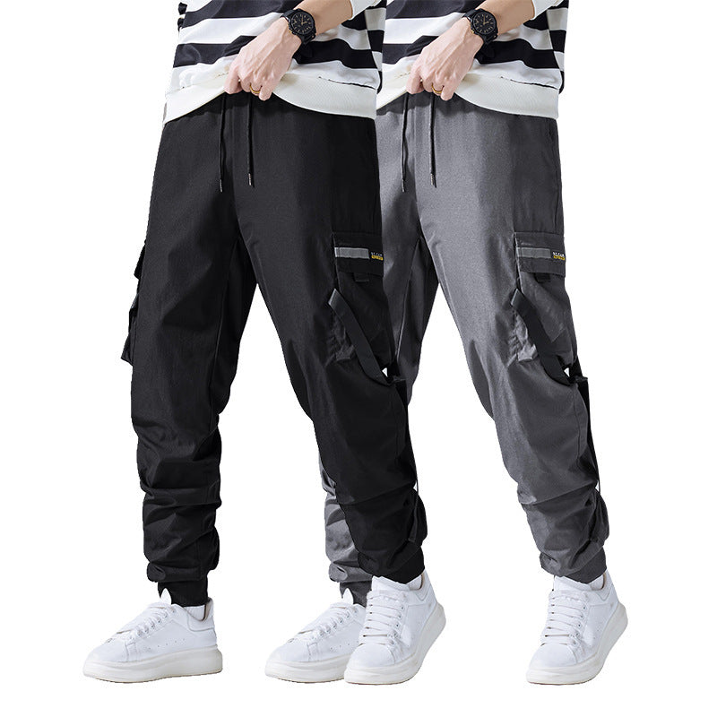Herren Utility‑Cargohose im Joggerstil mit Multifunktions‑Taschen und Kordelbund Drune