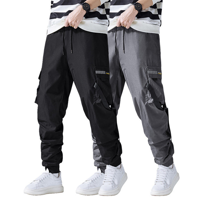 Herren Utility‑Cargohose im Joggerstil mit Multifunktions‑Taschen und Kordelbund Drune