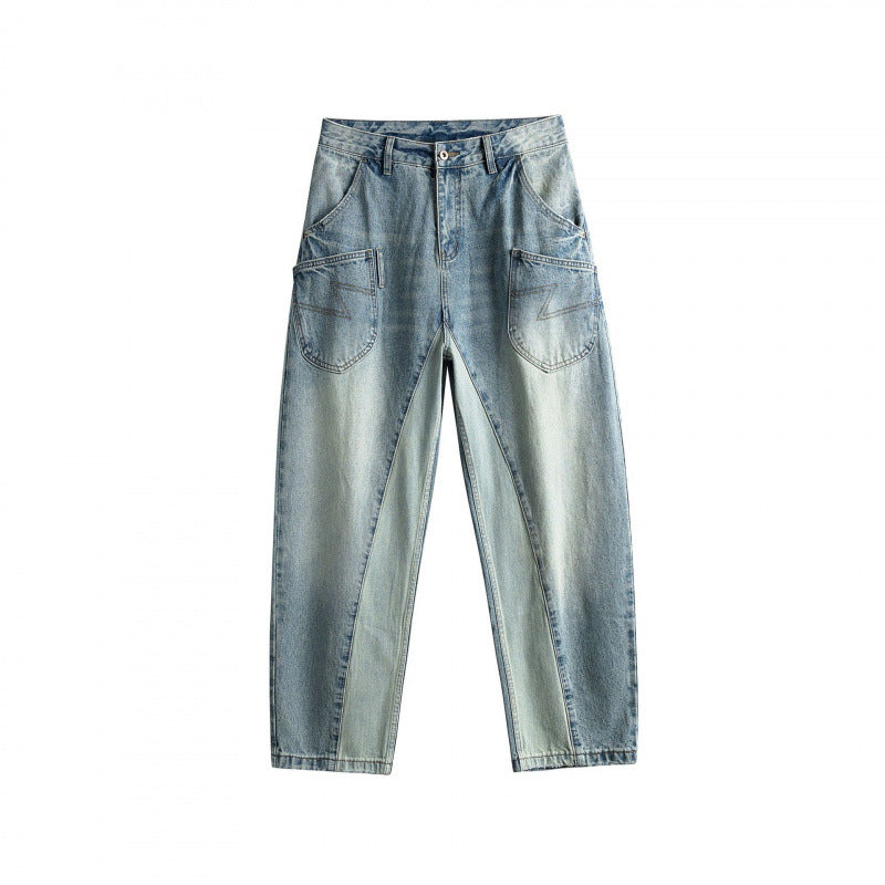 Damen Baggy-Jeans im Panel‑Design mit tiefem Bund und großen Schubtaschen Drune