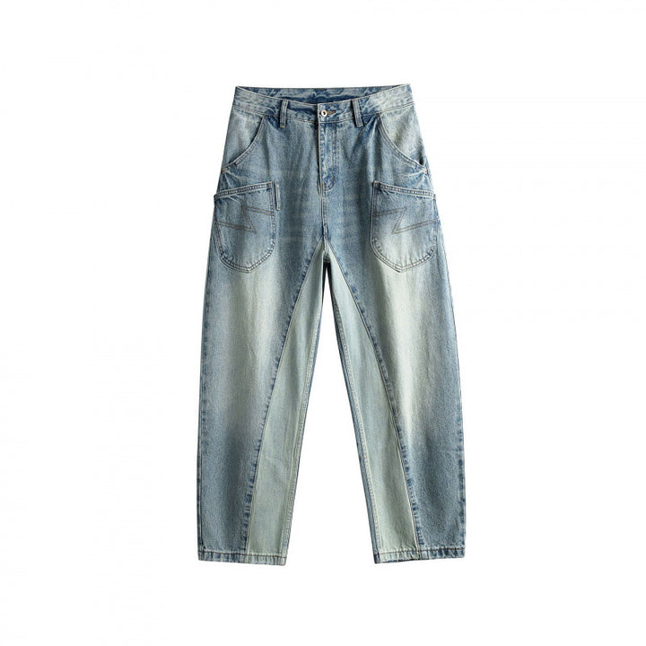 Damen Baggy-Jeans im Panel‑Design mit tiefem Bund und großen Schubtaschen Drune
