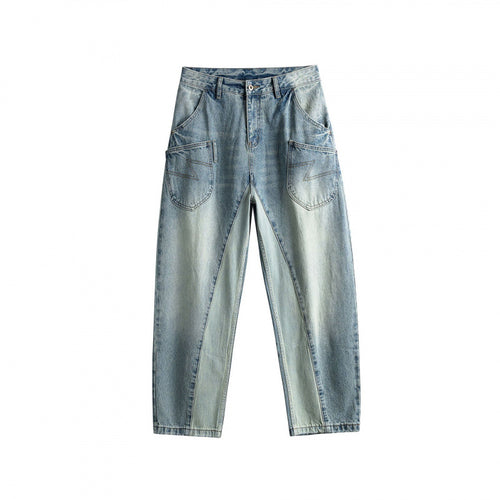 Damen Baggy-Jeans im Panel‑Design mit tiefem Bund und großen Schubtaschen Drune