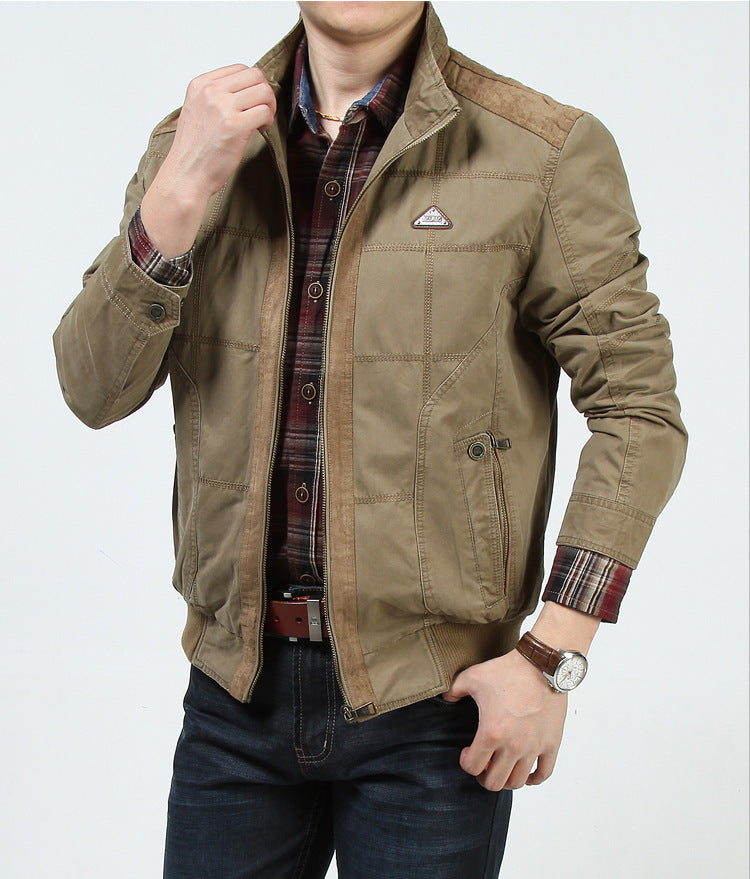 Herren Utility-Bomberjacke mit gesteppter Optik, Reißverschluss und Rippbündchen Drune