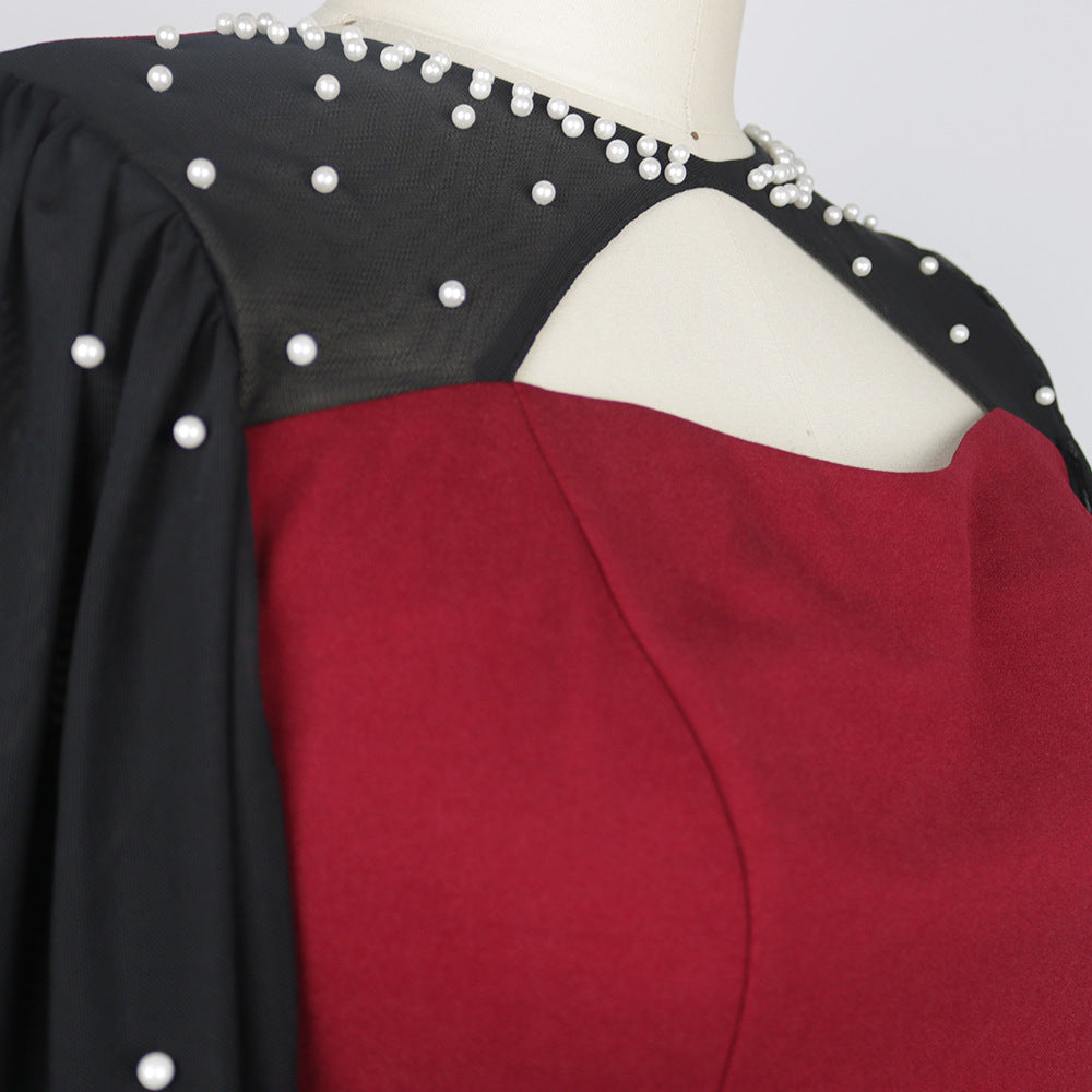 Damen Kleid mit eleganten transparenten Ärmeln Drune