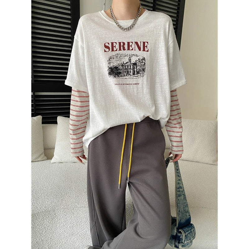 Damen lässige Palazzohose aus weichem Jersey mit praktischen Taschen Drune