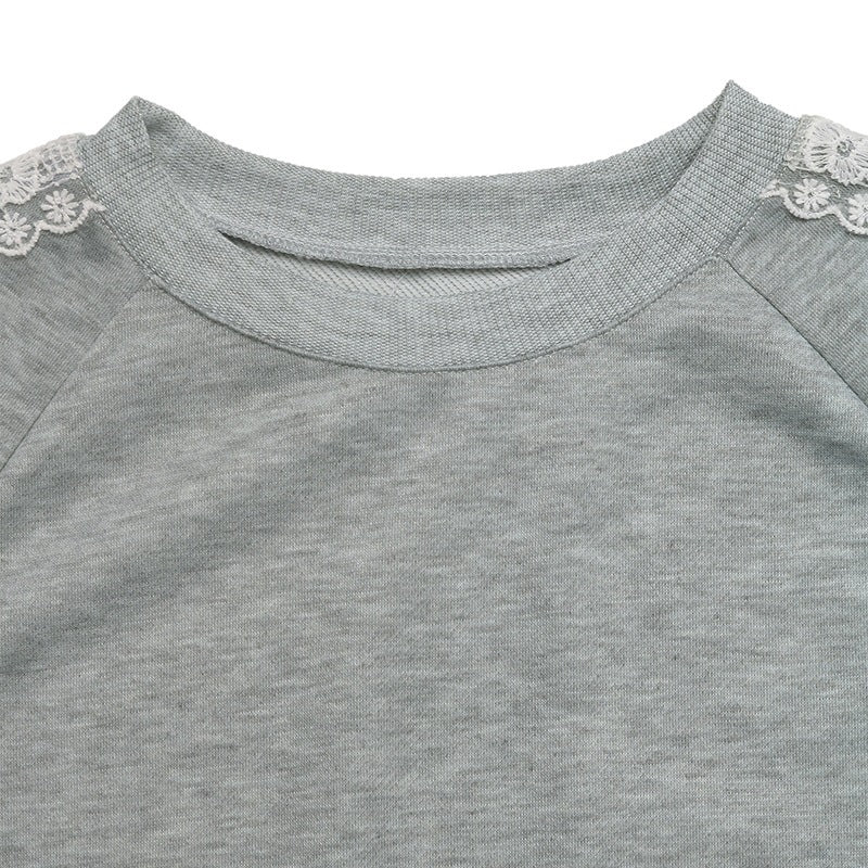 Damen Lässiger Pullover mit Rüschendetails Drune