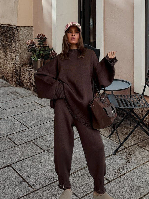 Damen Strickanzug mit oversized Schnitt und modischen Details Drune