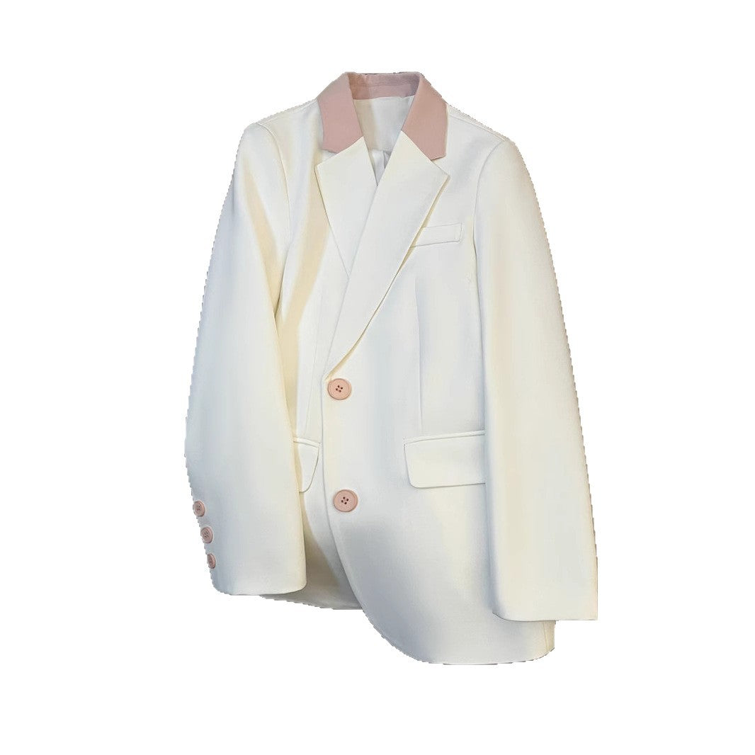 Damen modischer Blazer mit kontrastierendem Kragen Drune