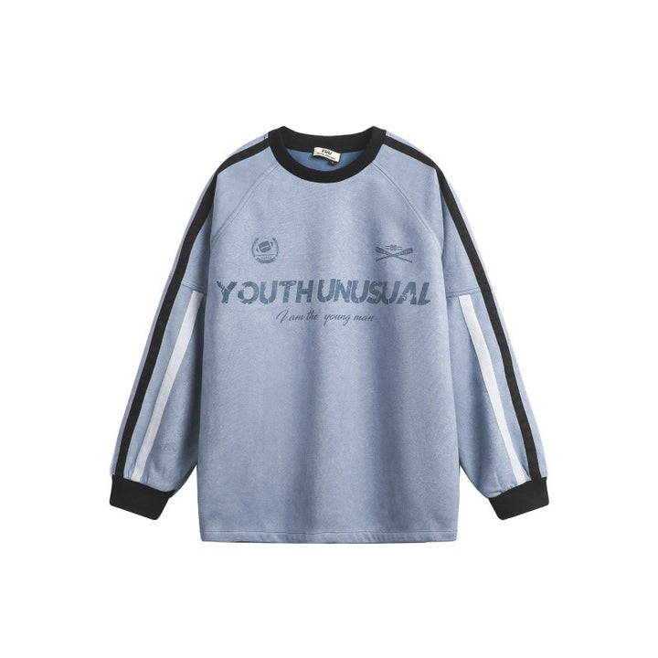 Herren Oversize Sweatshirt im Retro‑Sportstyle mit Kontraststreifen Drune