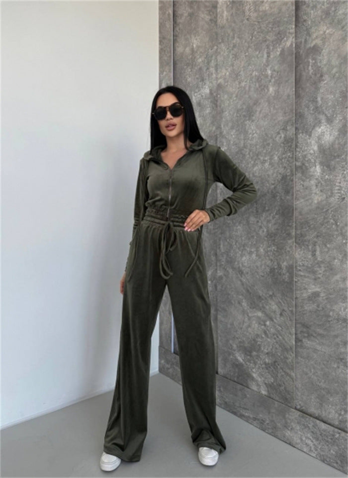 Damen entspannter Fleece-Loungewear-Anzug Drune