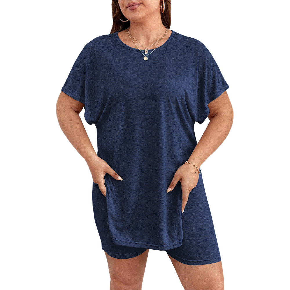 Damen bequemer Lounge-Set mit T-Shirt und Shorts Drune
