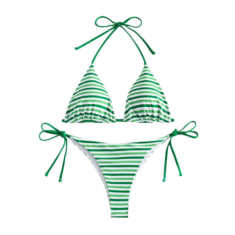 Damen Triangel-Bikini-Set mit verstellbaren Bindebändern Drune