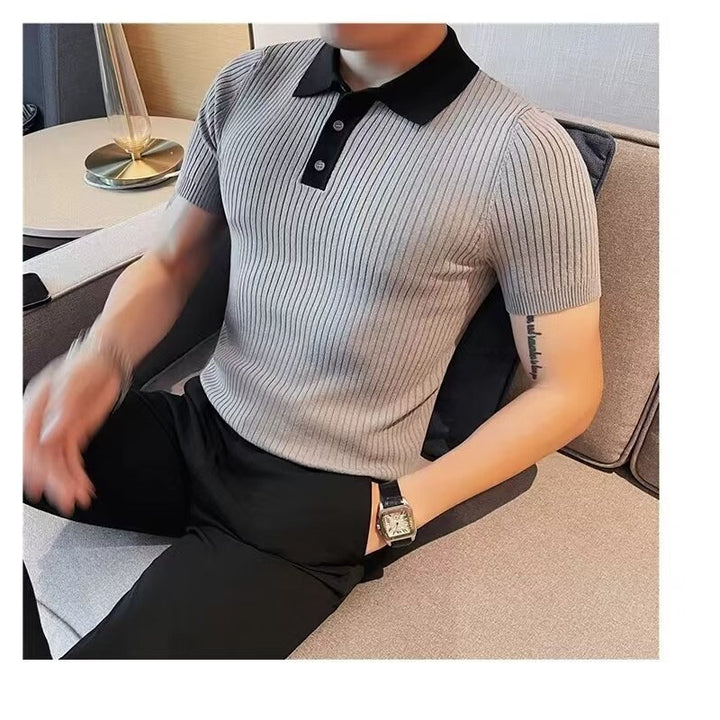 Herren Kurzarm Poloshirt mit Rippstruktur Drune