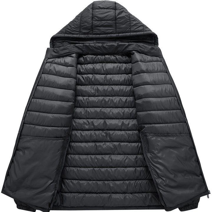 Herren Ultraleichte gesteppte Kapuzenjacke mit Thermofüllung & Packable‑Design Drune