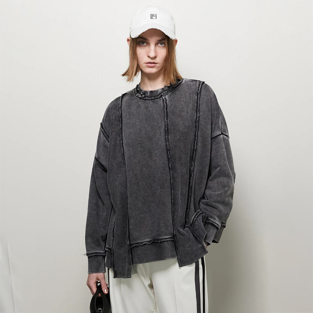 Damen Oversized Sweatshirt mit lässigem Schnitt und trendigen Designelementen Drune