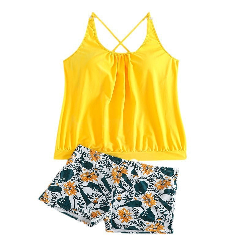 Damen Tankini-Set mit floralem Rock und figurformendem Oberteil Drune