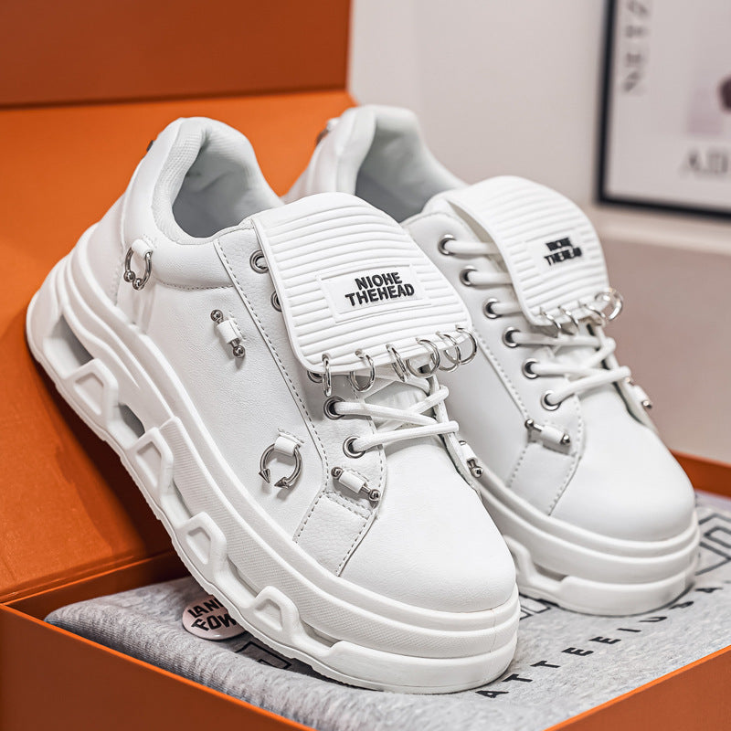 Unisex Plateau-Sneaker im Punk-Urban-Stil mit Metallringen und markanter Profilsohle Drune