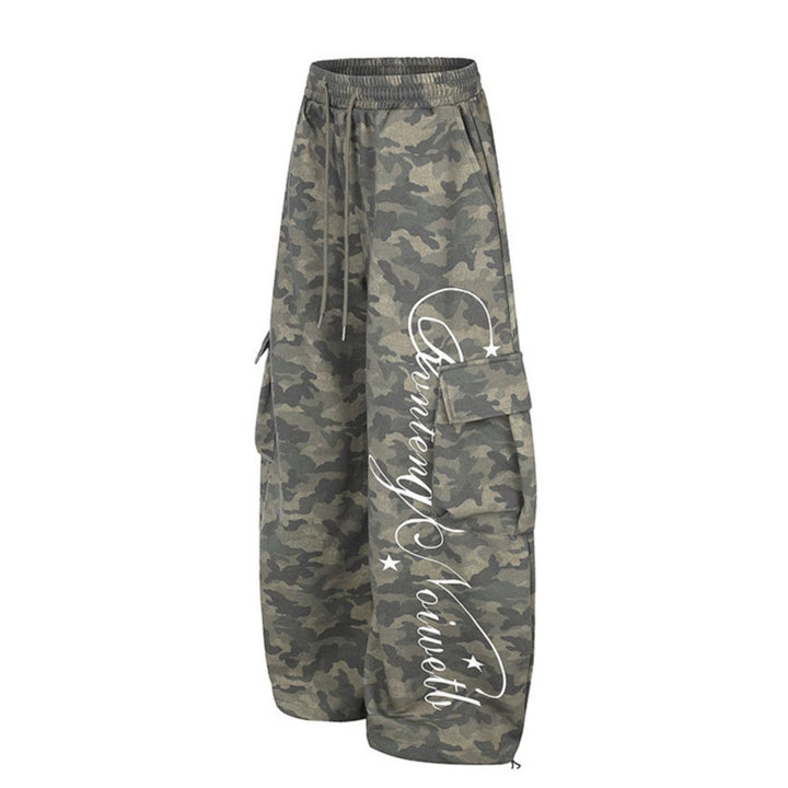 Damen Weite Cargopalazzo-Hose mit Tunnelzugbund, verstellbarem Saum und Cargo‑Taschen Drune