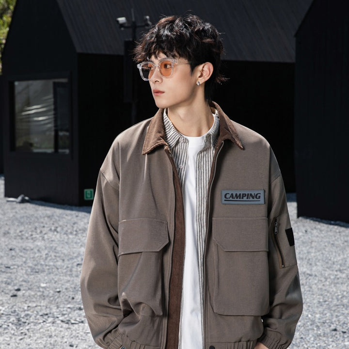 Damen Oversize Utility-Jacke mit Fleece‑Kragen & Multifunktions‑Taschen Drune