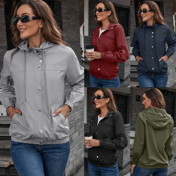 Damen Funktionsjacke mit Kapuze und elastischen Bündchen Drune