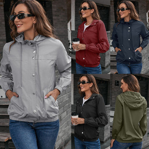 Damen Funktionsjacke mit Kapuze und elastischen Bündchen Drune