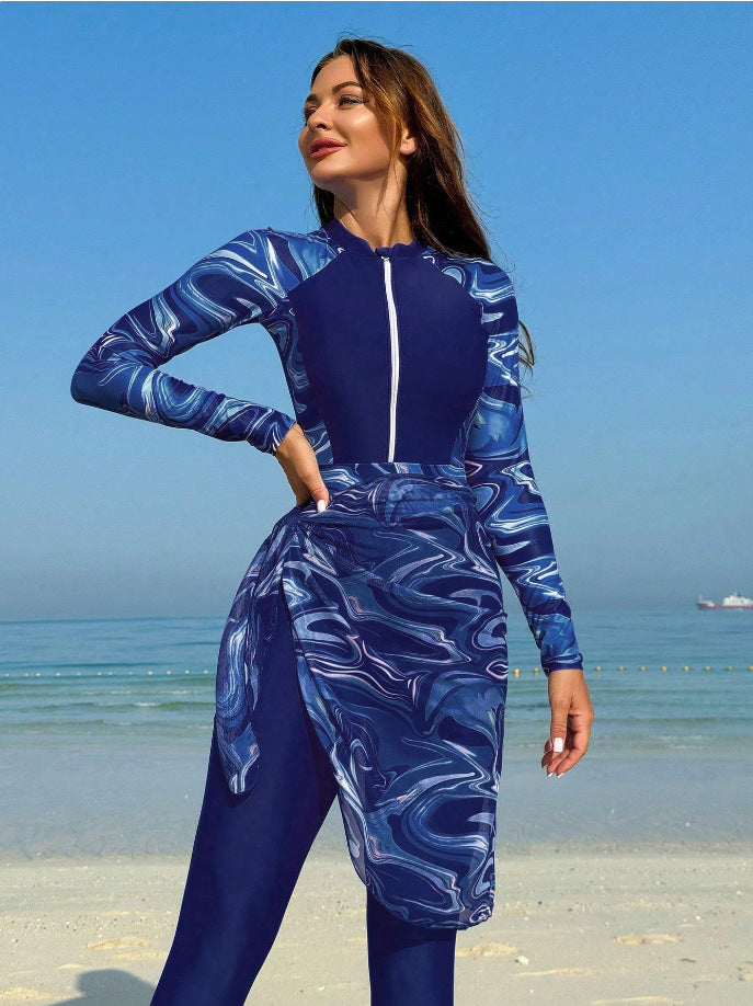 Damen Sportlicher Badeanzug mit elegantem Wickelrock Drune