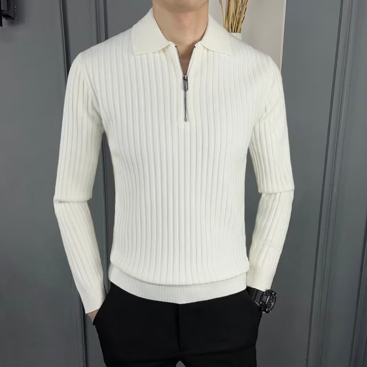 Herren Eleganter Strickpullover mit Reißverschluss Drune