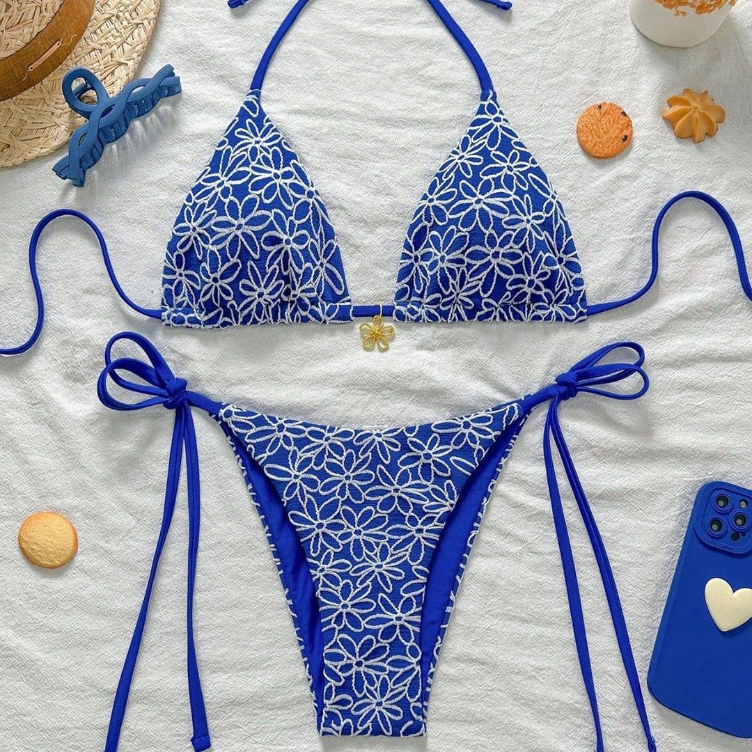 Damen Bikinitop und Spitzen-Bikiniunterteil Drune
