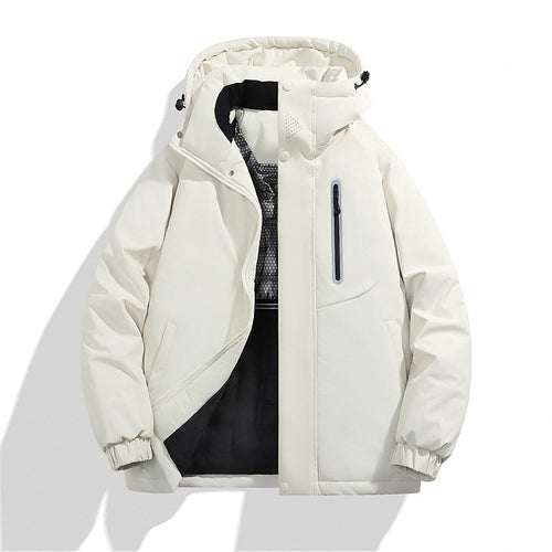 Herren Wattierte Kapuzen‑Winterjacke mit wasserabweisender Membran und verschweißter Brusttasche Drune