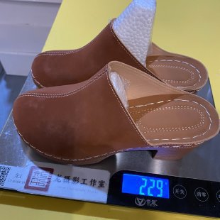 Damen bequeme Clogs aus hochwertigem Wildleder mit elegantem Blockabsatz Drune
