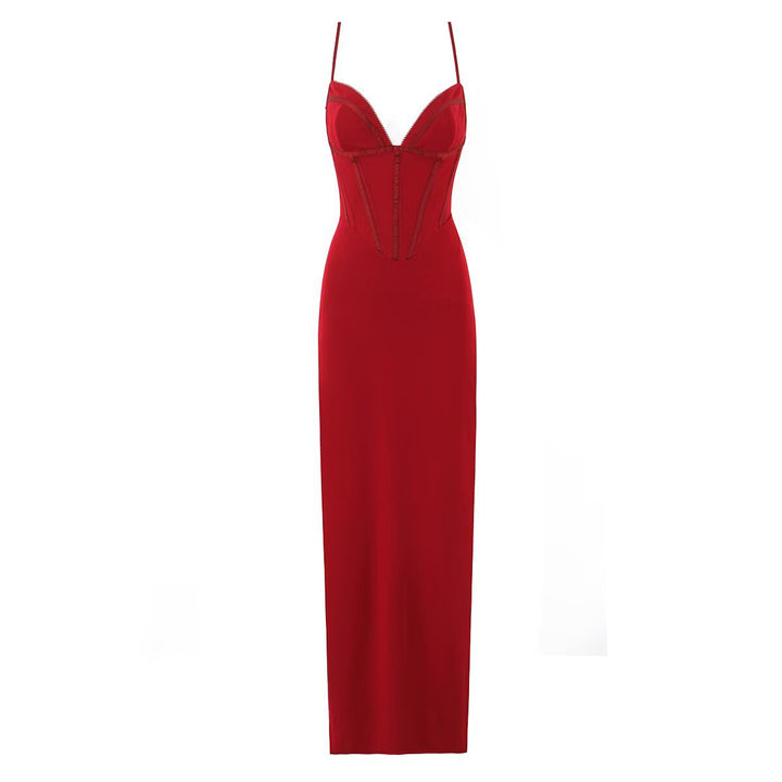 Damen figurbetontes Spitzenkleid mit Schnürung Drune