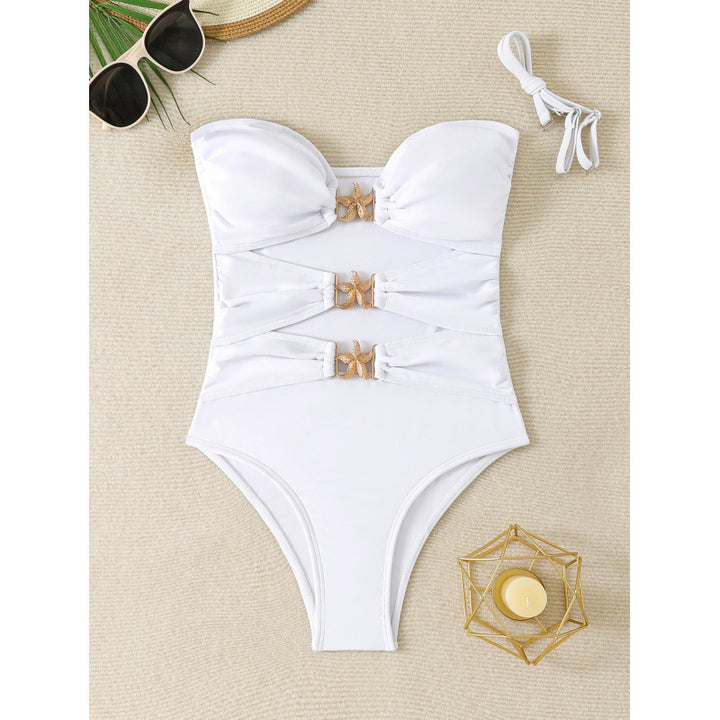Damen Eleganter und modischer Monokini mit dekorativen Schnallen Drune