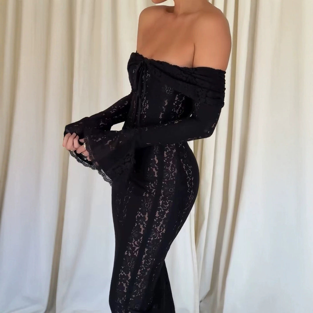 Drune | Ausgestellter Ärmellanger Bodycon-Waist Dress