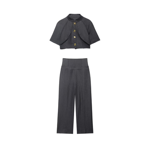 Damen Hochtaillierte Culotte-Hose mit extra breitem Shapingbund Drune