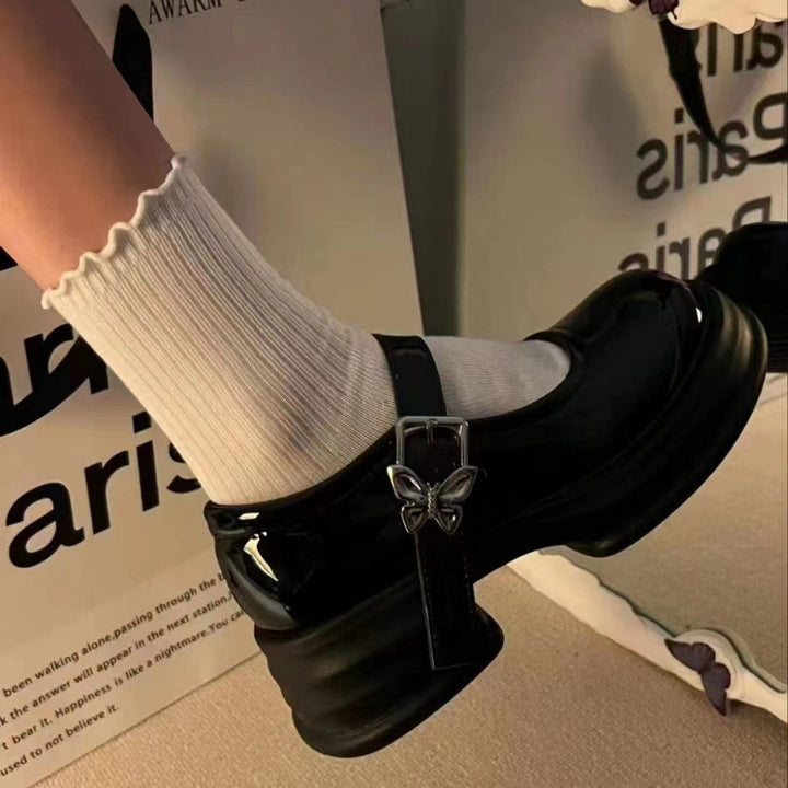 Damen Modische Plateau-Pumps mit verstellbarem Riemen und stabiler Sohle Drune