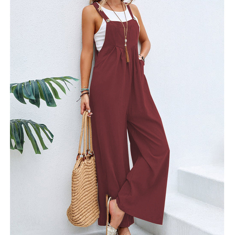 Damen weite Latzhose mit lässigem Schnitt und raffinierten Details Drune